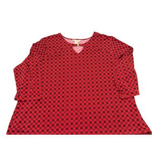 Liz Claiborne Red & Black Check Top – Women’s 3X